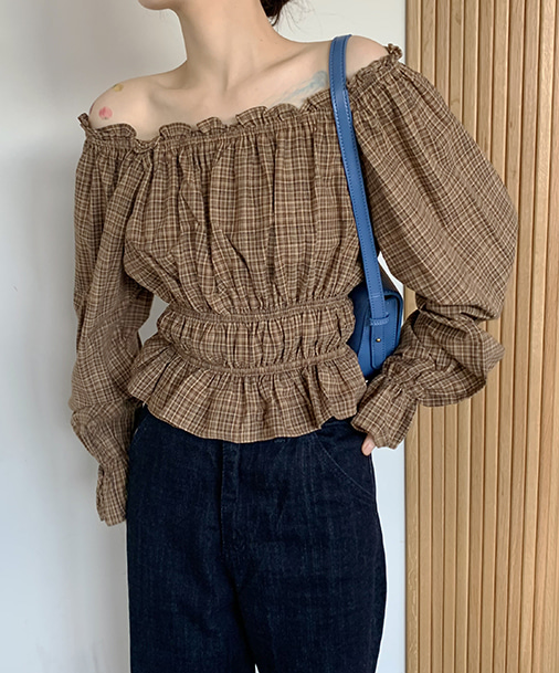 프린치체크 blouse (2color)